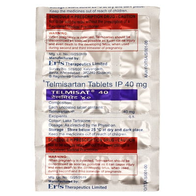 Telmisat 40mg Strip Of 15 Tablets