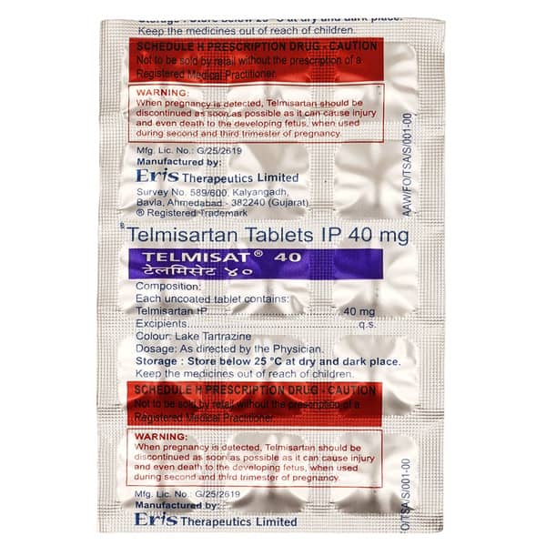 Telmisat 40mg Strip Of 15 Tablets