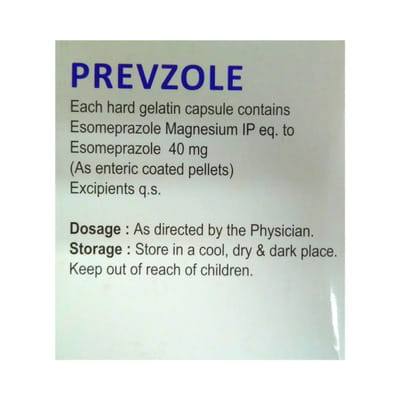 Prevzole 40 Mg Strip Of 10 Capsules