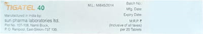 Tigatel 40mg Strip Of 20 Tablets