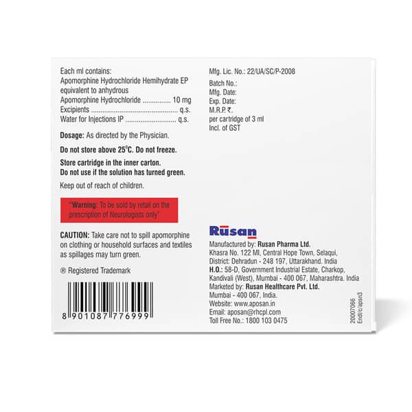 Aposan 10Mg Ampoule Of 3Ml Injection (Pack Of 5)