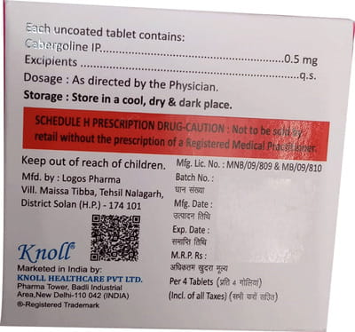 Cabernol 0.5mg Strip Of 4 Tablets