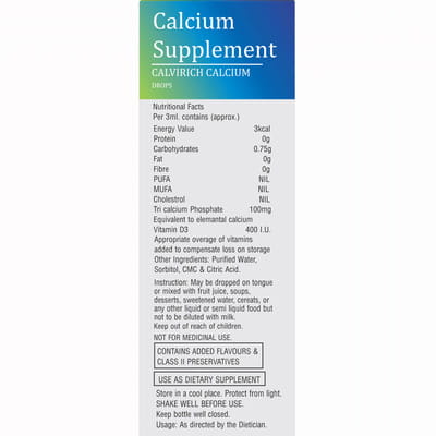 Calvirich Calcium Bottle Of 30ml Oral Drops
