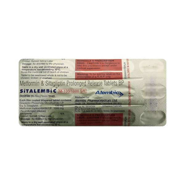 Sitalembic M Sr 100/1000mg Strip Of 15 Tablets