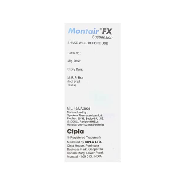 Montair Fx Mango Flavour Bottle Of 60ml Suspension