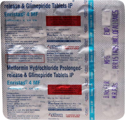 Enristas 4 Mf Strip Of 15 Tablets