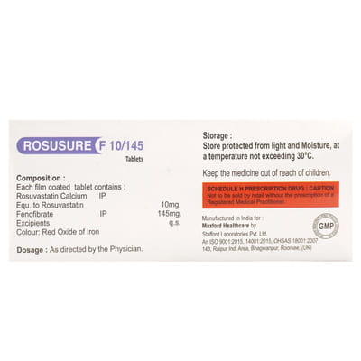 Rosusure F 10/145mg Strip Of 10 Tablets