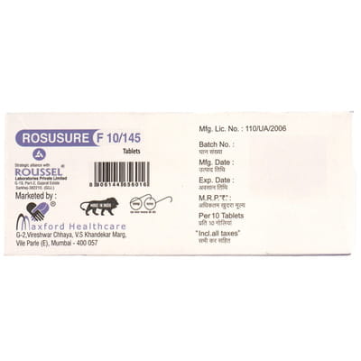 Rosusure F 10/145mg Strip Of 10 Tablets
