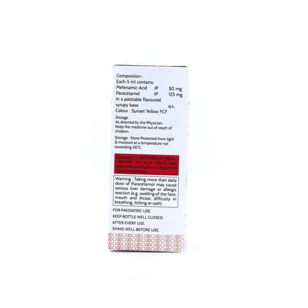 Mefenamic Acid And Paracetamol 50mg/125mg Bottle Of 60ml Suspension (Kriam Pharma)