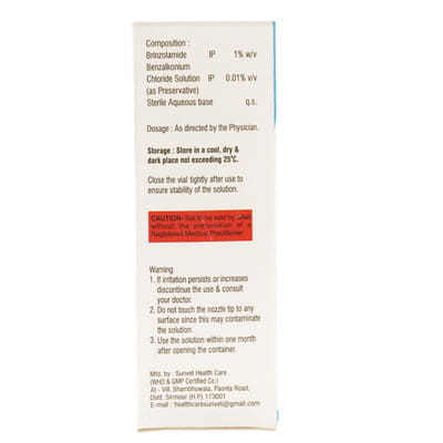 Brinzine Bottle Of 5ml Eye Drops