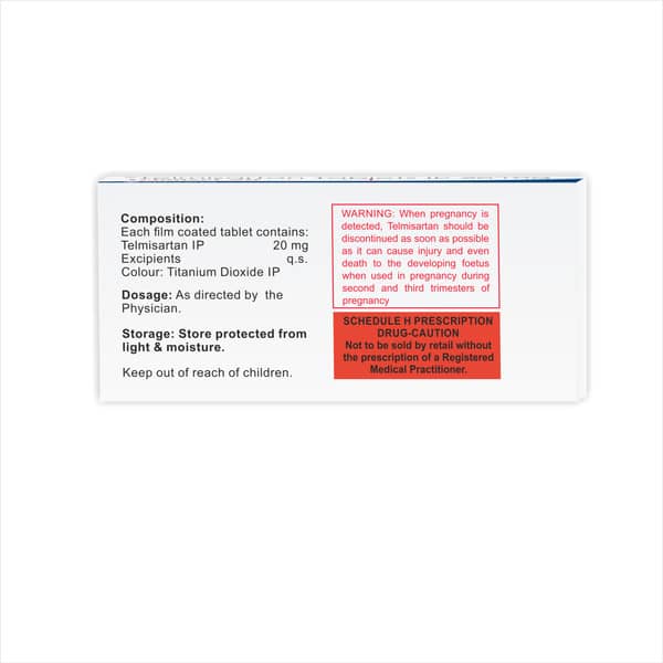 Telmiset 20mg Strip Of 10 Tablets