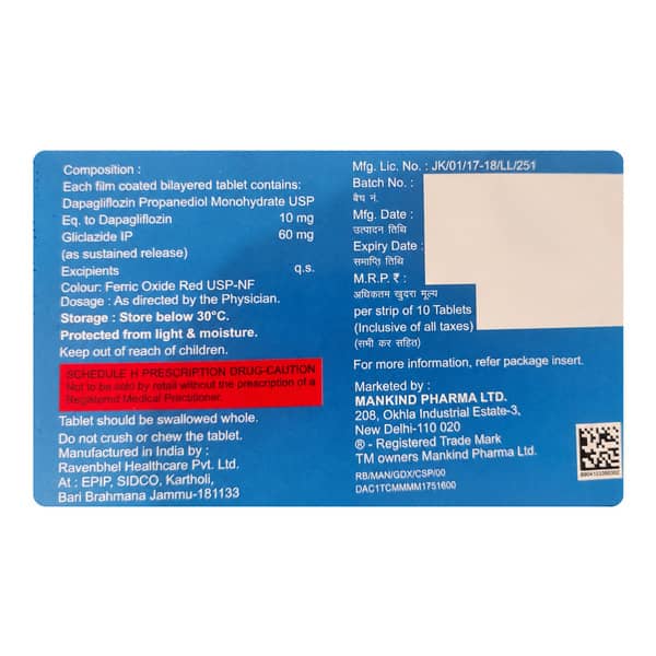 Glizid D Xr 60Mg Strip Of 10 Tablets