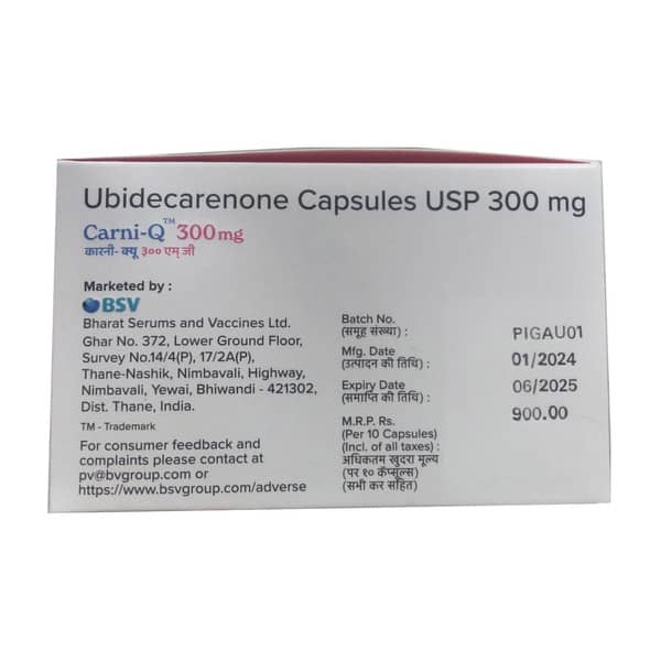 Carni Q 300mg Strip Of 10 Softgel Capsules
