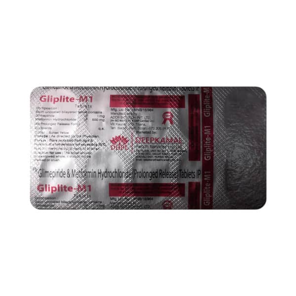 Gliplite M 1mg Strip Of 10 Tablets