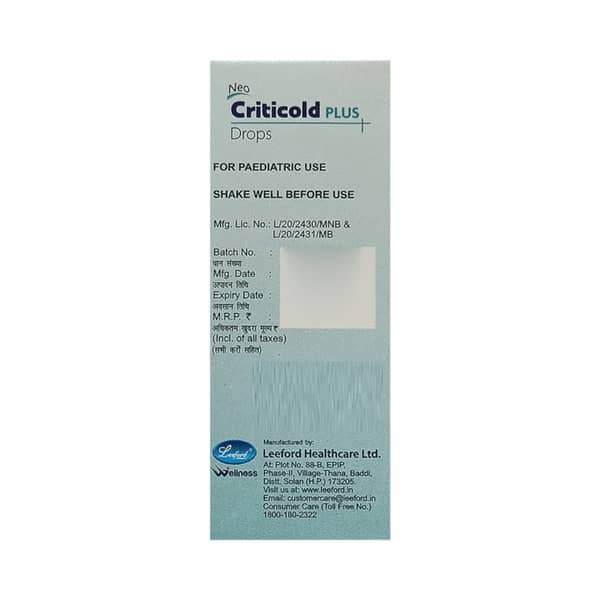 Criticold Plus Bottle Of 15ml Oral Drops