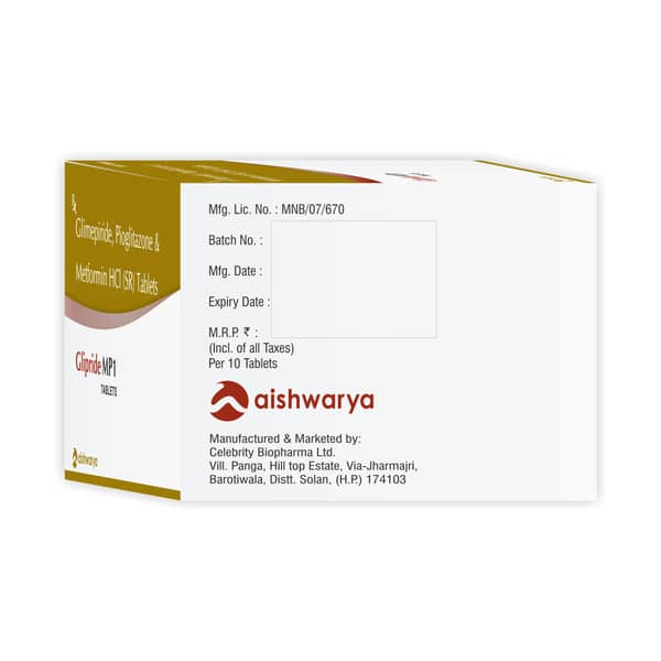 Glipride Mp 1mg Strip Of 10 Tablets