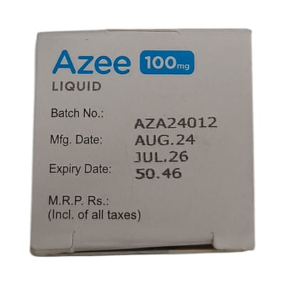 Azee 100mg Peppermint And Orange Flavour Bottle Of 15ml Oral Liquid