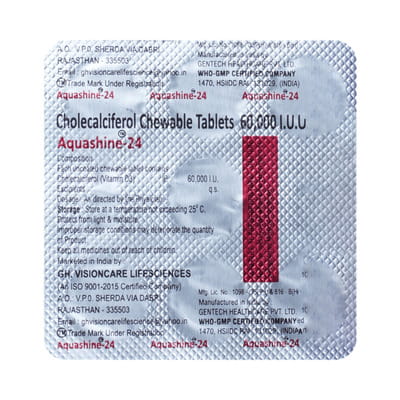 Aquashine 24 Orange Flavour Strip Of 7 Chewable Tablets