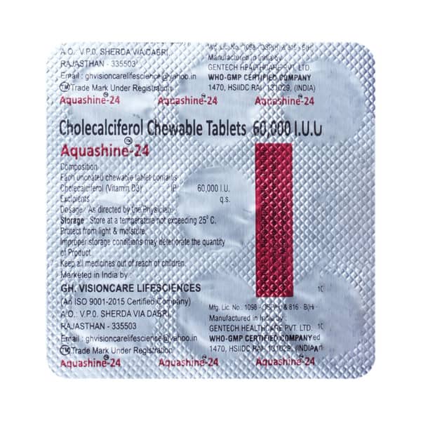 Aquashine 24 Orange Flavour Strip Of 7 Chewable Tablets