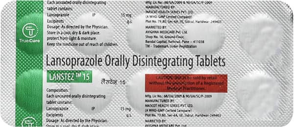 Lanstez 15mg Strip Of 10 Tablets
