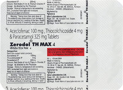 Zerodol Th Max 4mg Strip Of 10 Tablets