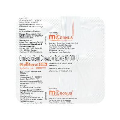 Pleoferol 60k Sugar Free Strip Of 4 Chewable Tablets