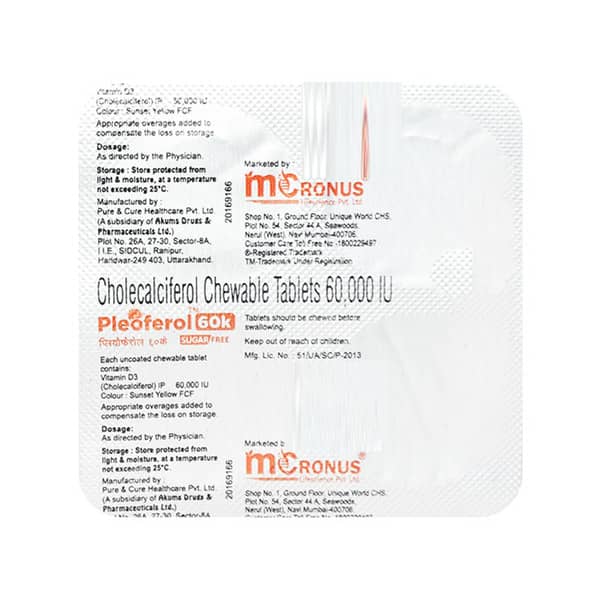 Pleoferol 60k Sugar Free Strip Of 4 Chewable Tablets