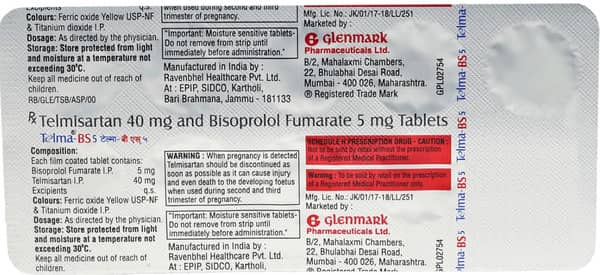 Telma Bs 5mg Strip Of 10 Tablets