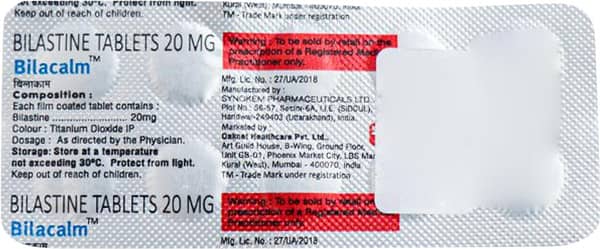 Bilacalm 20Mg Strip Of 10 Tablets