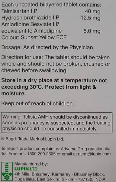 Telista Amh Strip Of 15 Tablets