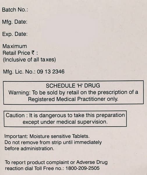 Telista Amh Strip Of 15 Tablets