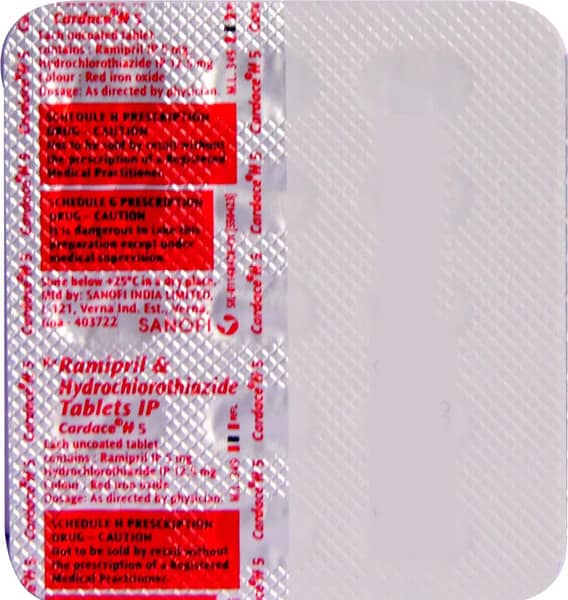 Cardace H 5mg Strip Of 15 Tablets