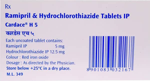 Cardace H 5mg Strip Of 15 Tablets