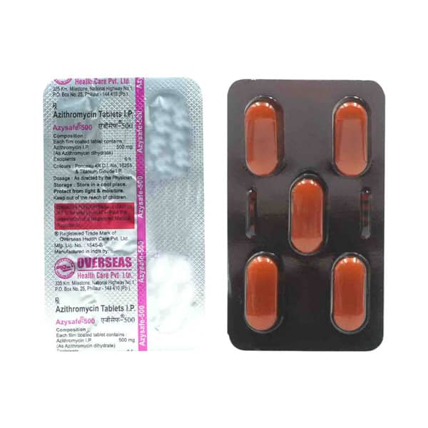 Azysafe 500Mg Strip Of 5 Tablets