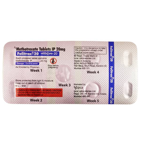 Folitrax 20Mg Strip Of 5 Tablets