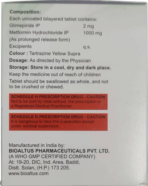 Glimsay M 2mg Forte Strip Of 15 Tablets