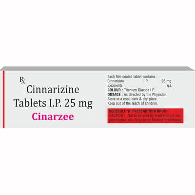 Cinarzee 25mg Strip Of 10 Tablets