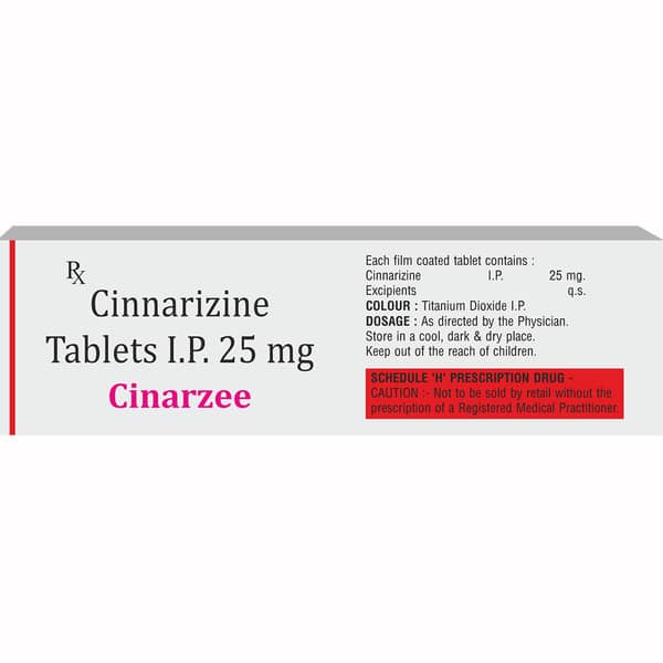 Cinarzee 25Mg Strip Of 10 Tablets