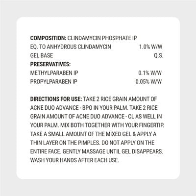 Acne Duo Advance Cl Bottle Of 10gm Gel