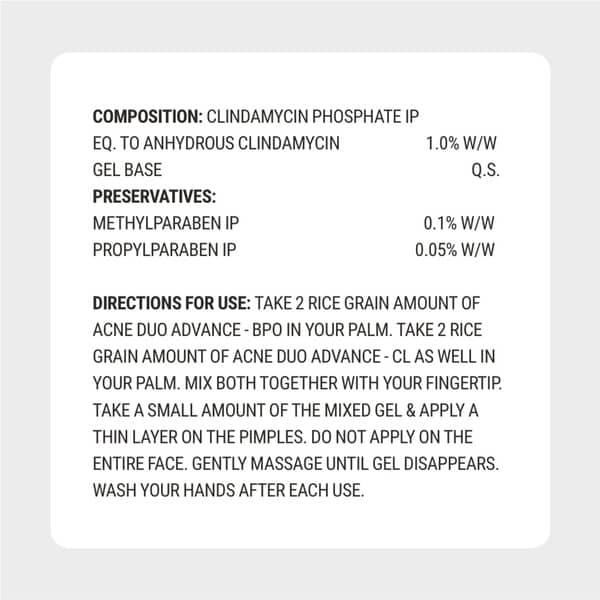 Acne Duo Advance Cl Bottle Of 10gm Gel