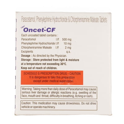 New Oncet Cf Strip Of 15 Tablets