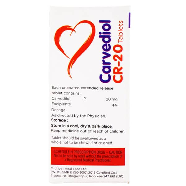 Carvediol Cr 20Mg Strip Of 10 Tablets