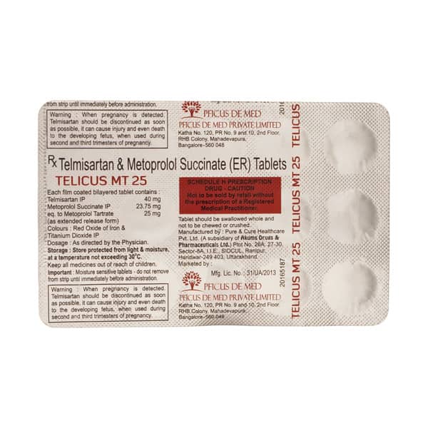 Telicus Mt 25mg Strip Of 15 Tablets