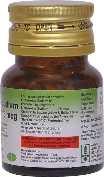 Thyroup 75mcg Bottle Of 120 Tablets