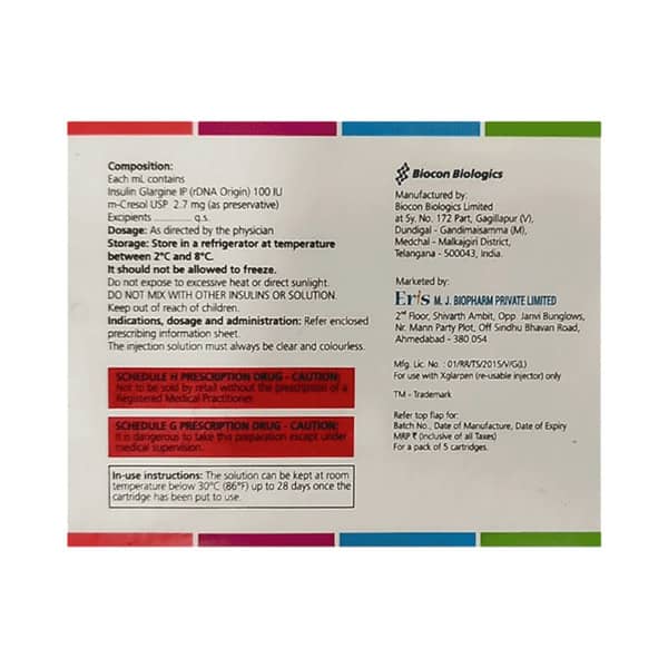 Xglar Refil 100iu Cartridge Of 3ml Solution For Injection