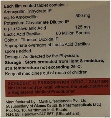 Aroclav Lb Strip Of 6 Tablets