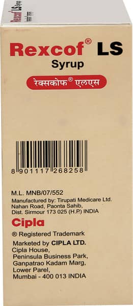 Rexcof Ls Bottle Of 100ml Syrup