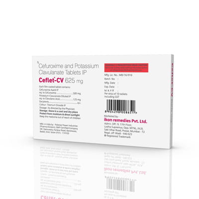 Ceflet Cv 625mg Strip Of 10 Tablets