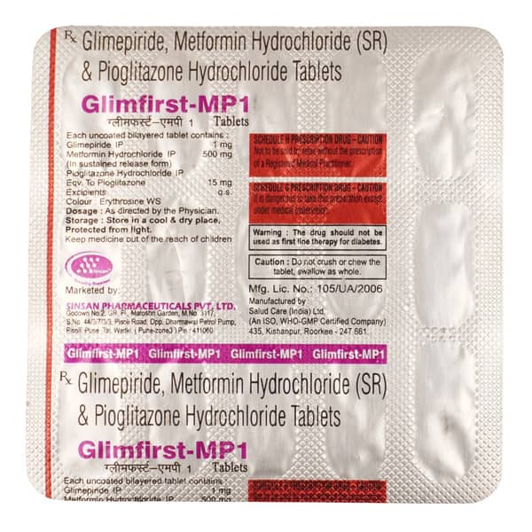 Glimfirst Mp 1mg Strip Of 15 Tablets