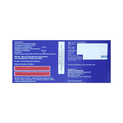 Justoza S 10/100mg Strip Of 10 Tablets